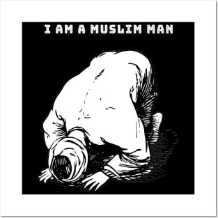 I am a Muslim man meme font Islam praying Posters and Art